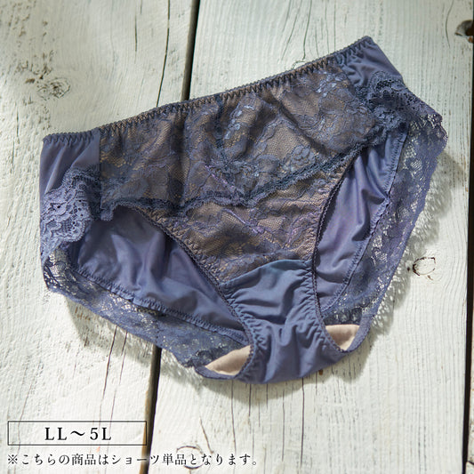 【LL〜5L】しっかりホールド・美胸キーパーペアショーツ(ネイビー)_90549-36