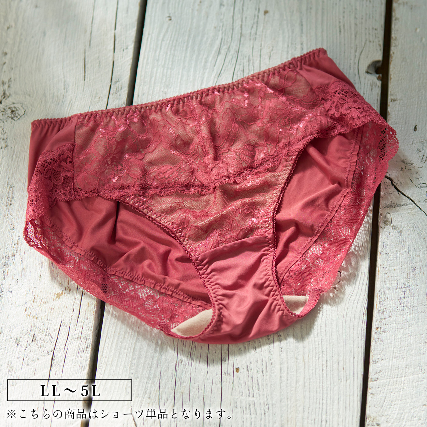 【LL〜5L】しっかりホールド・美胸キーパーペアショーツ(ローズ)_90549-41