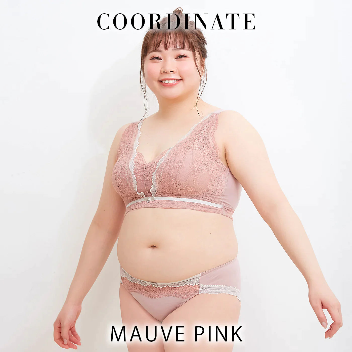 【LL~10L】Relaxina bra ノンワイヤー ブラジャー(モーヴピンク)_90550-42