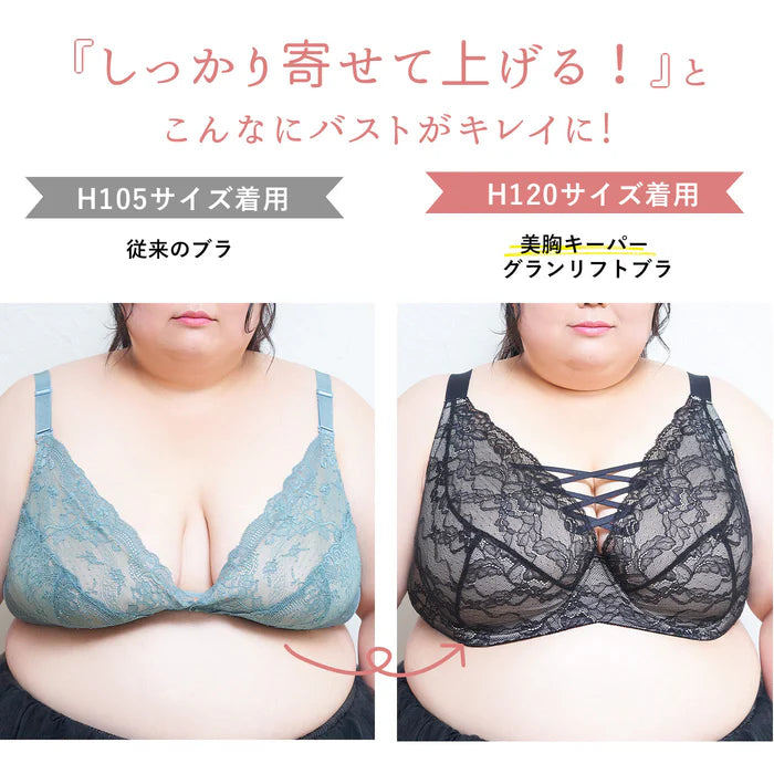 【D〜J140まで全65サイズ】美胸キーパーグランリフト フルカップブラ(ネイビー)_90553-36