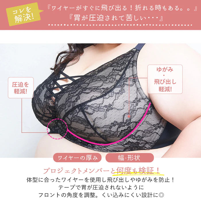 【D〜J140まで全65サイズ】美胸キーパーグランリフト フルカップブラ(ローズ)_90553-41