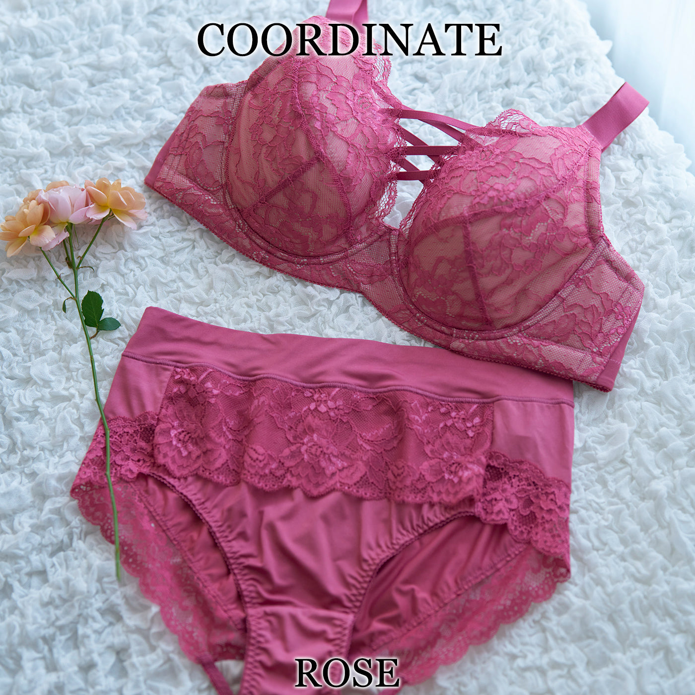 【5L〜10L】美胸キーパーグランリフトペアショーツ深ばきタイプ(ローズ)_90554-41