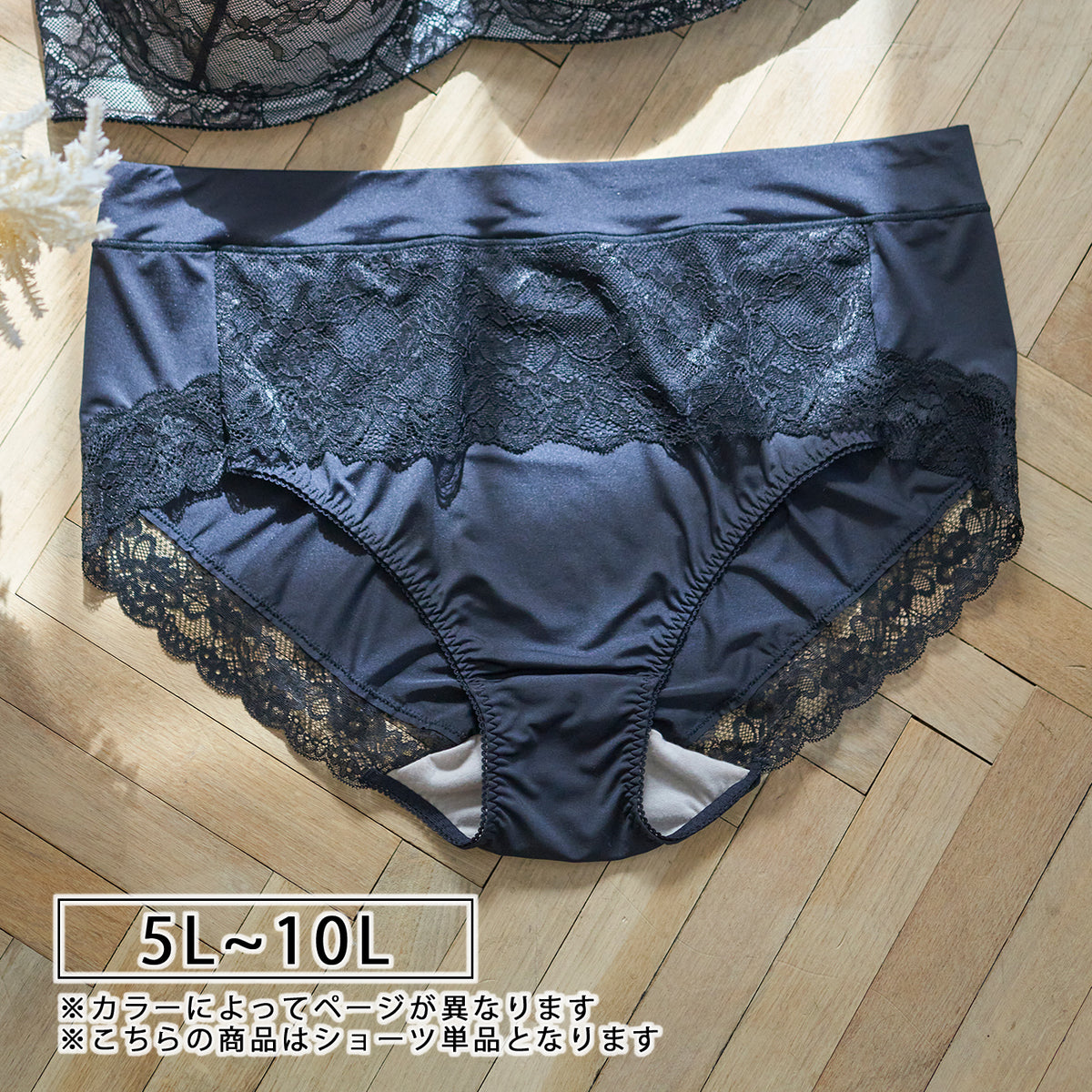 【5L~10L】美胸キーパーグランリフトペアショーツ深ばきタイプ(ブラック)_90554-51