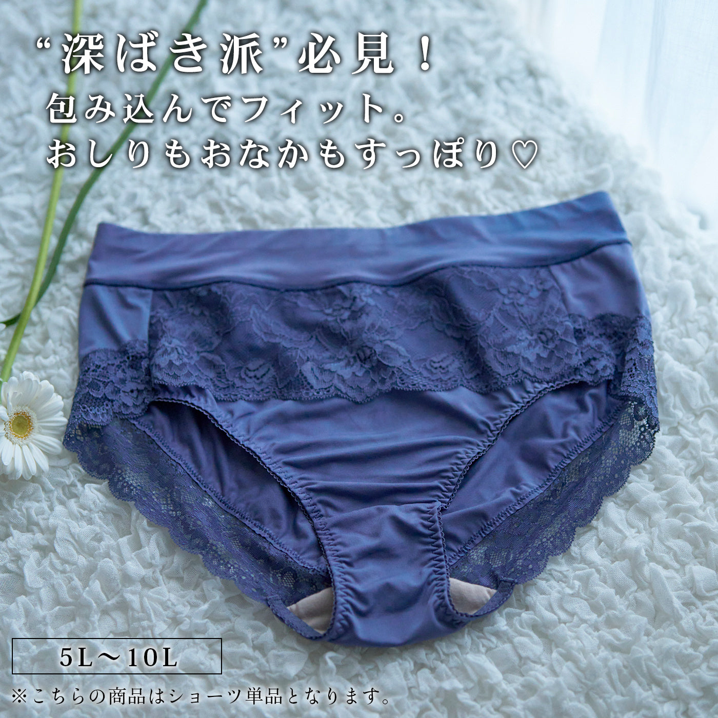【5L〜10L】美胸キーパーグランリフトペアショーツ深ばきタイプ(ネイビー)_90554-36