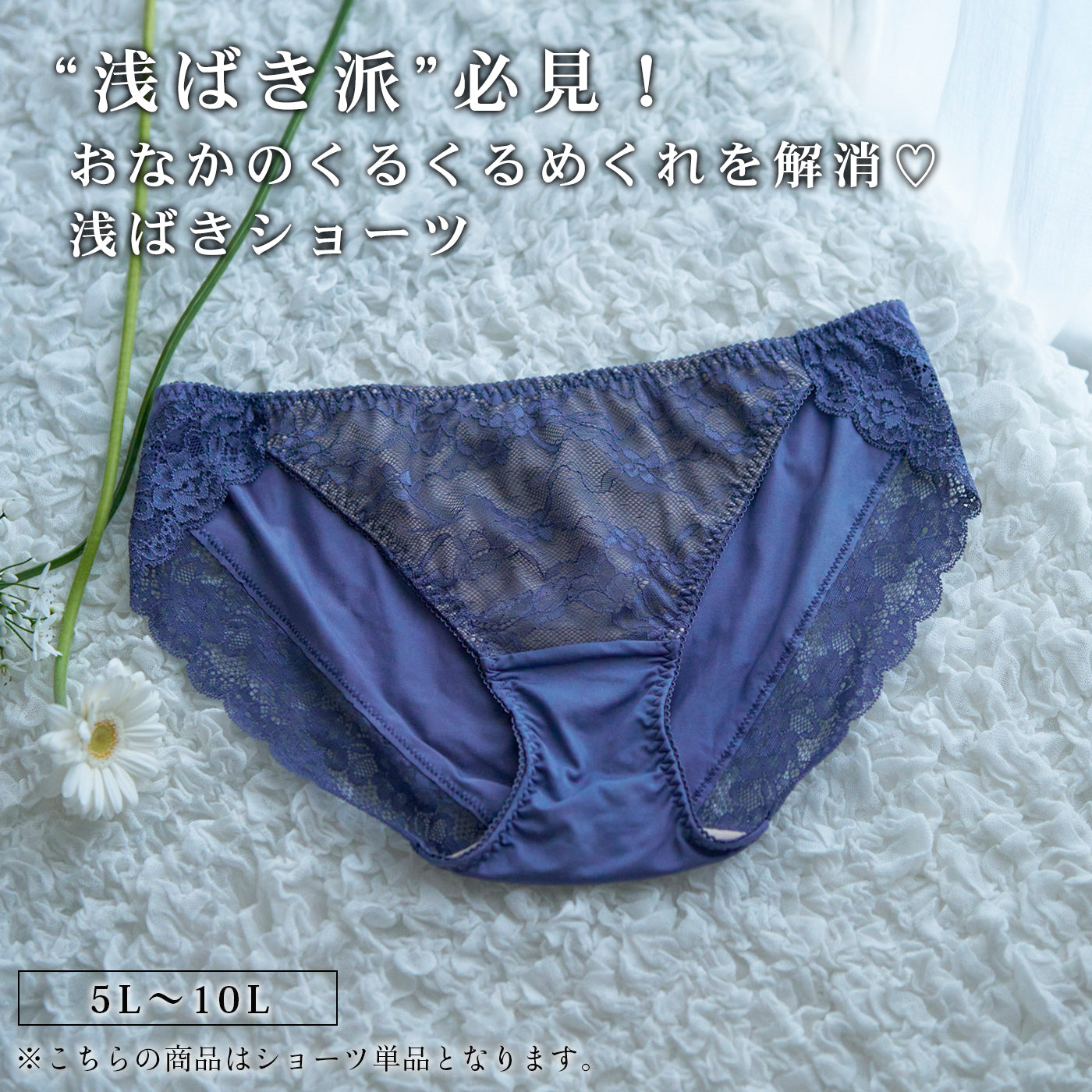 【5L〜10L】美胸キーパーグランリフトペアショーツ浅ばきタイプ(ネイビー)_90555-36