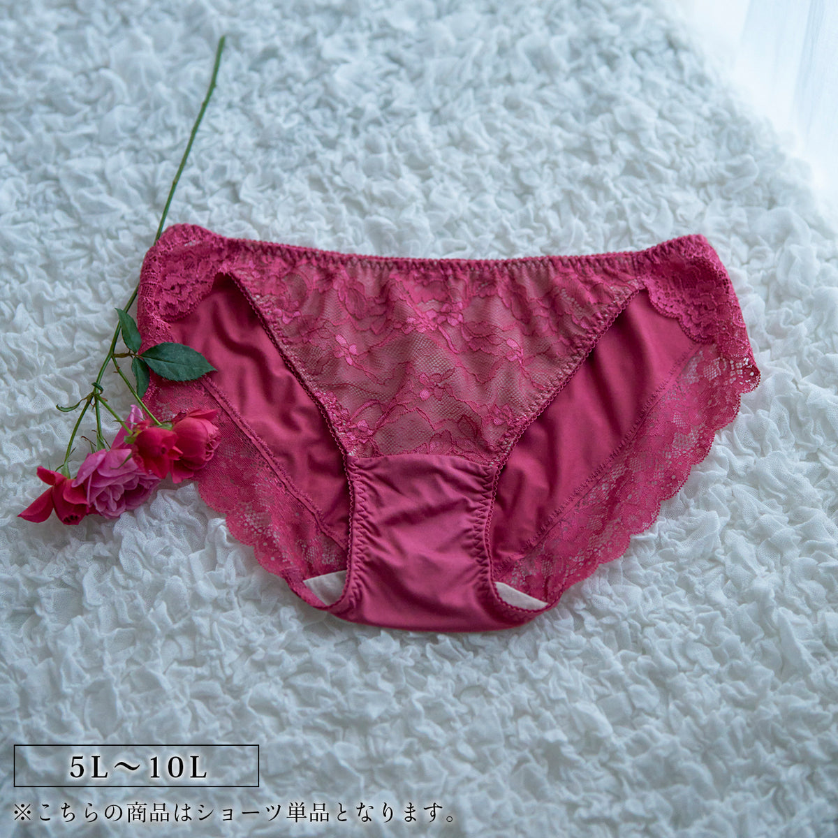 【5L〜10L】美胸キーパーグランリフトペアショーツ浅ばきタイプ(ローズ)_90555-41