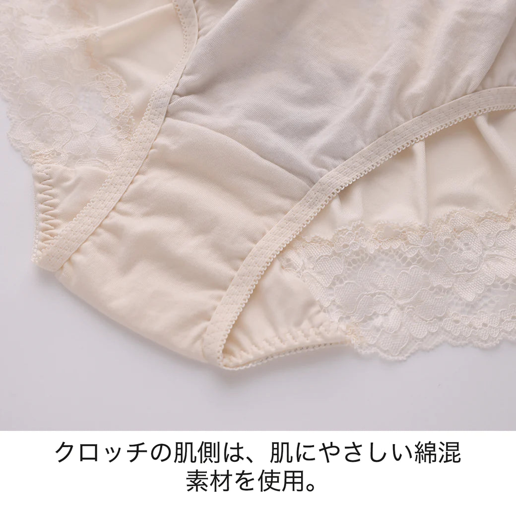 【3L~5L】スマートラインブラペアショーツ(ホワイト)_90557-46