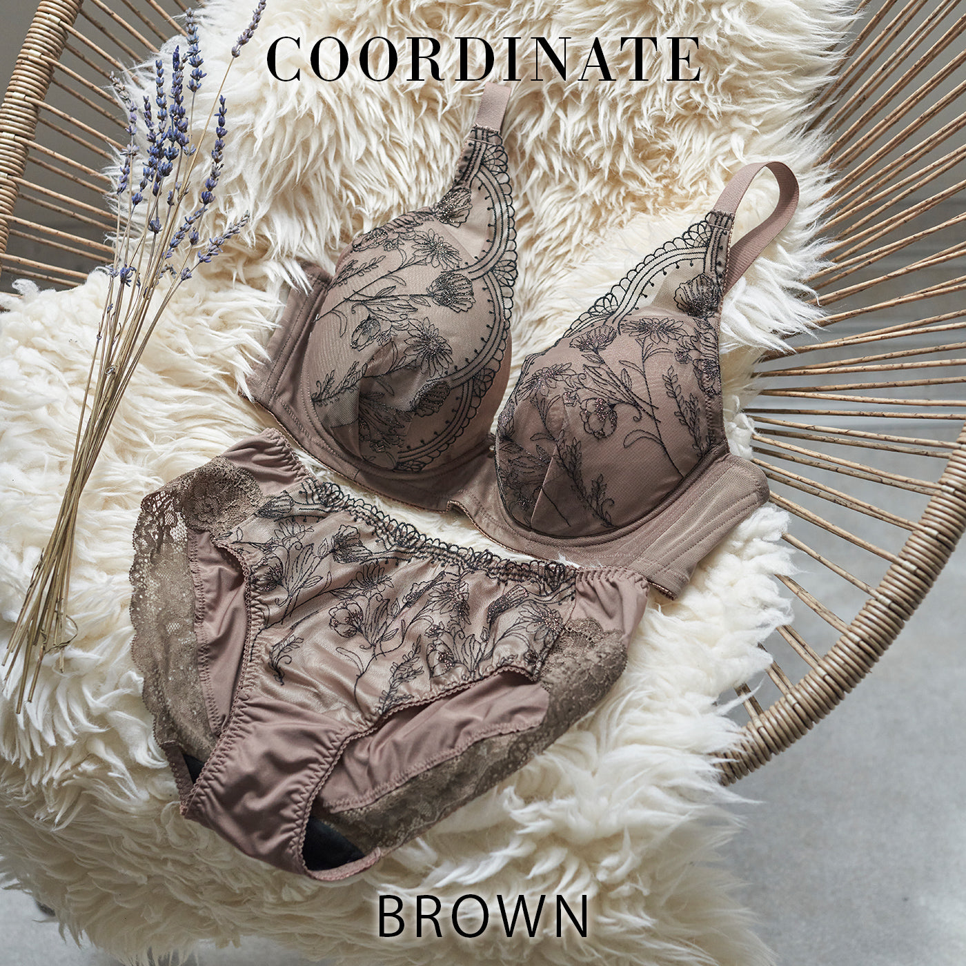 【B80〜H105】しっかりホールド・美胸キーパーフルカップブラ(ブラウン)_90559-57