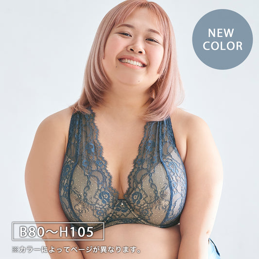 【B80~H105】しっかりホールド・美胸キーパーフルカップブラ(ブルー)_90566-33