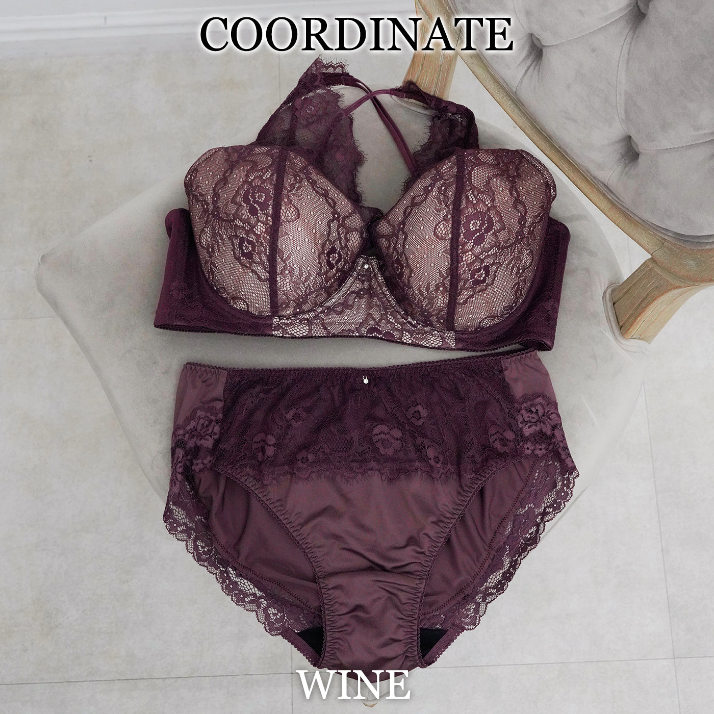 【C85〜H105】しっかりホールド・美胸キーパーフルカップブラ(ワイン)_90566-14