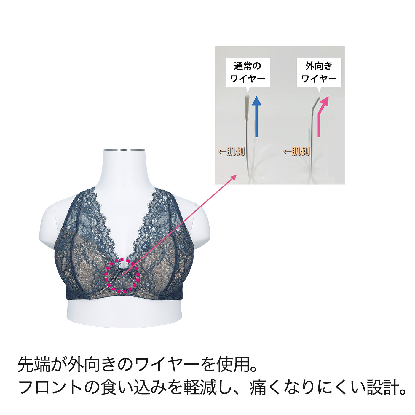 【B80~H105】しっかりホールド・美胸キーパーフルカップブラ(ブルー)_90566-33