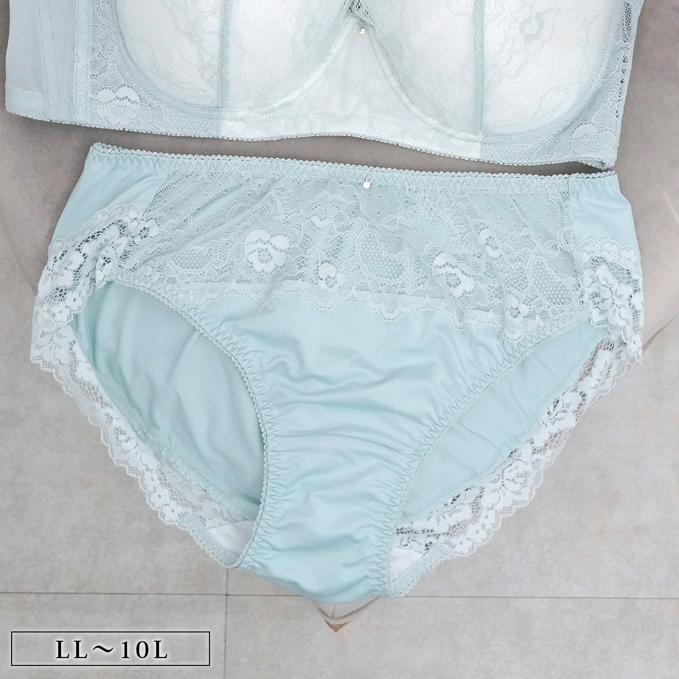 【LL〜10L】しっかりホールド・美胸キーパーフルカップペアショーツ(ミント)_90567-31