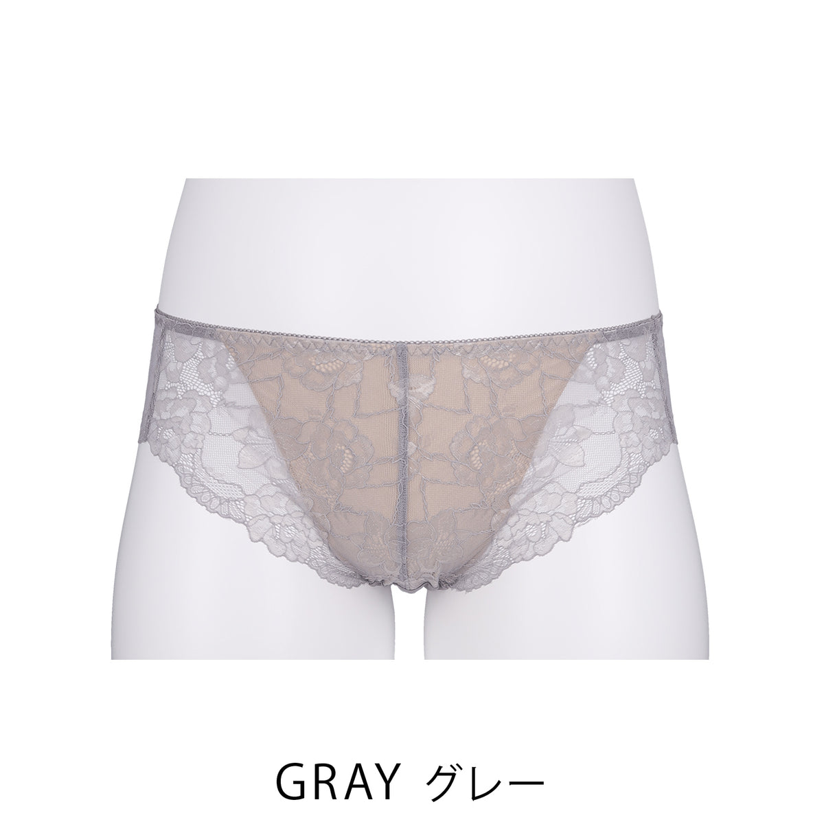 【LL~10L】美胸ノンワイヤー+ペアショーツ(グレー)_90578-48