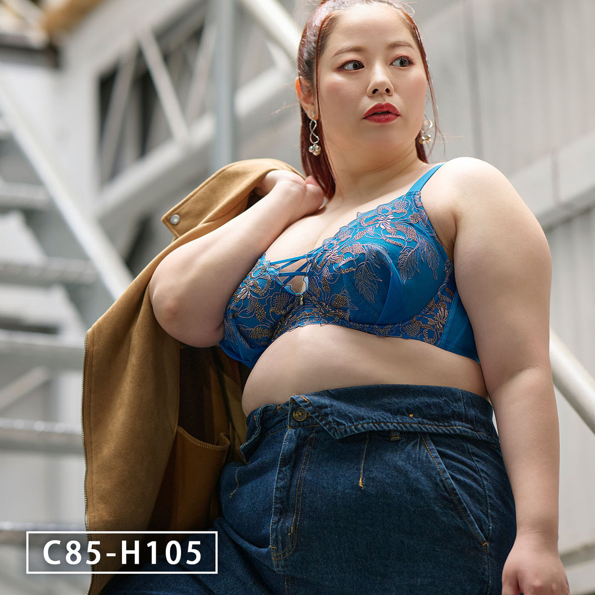 【C85~H105】しっかりホールド・美胸キーパー3/4カップブラ(ブルー)_90586-33