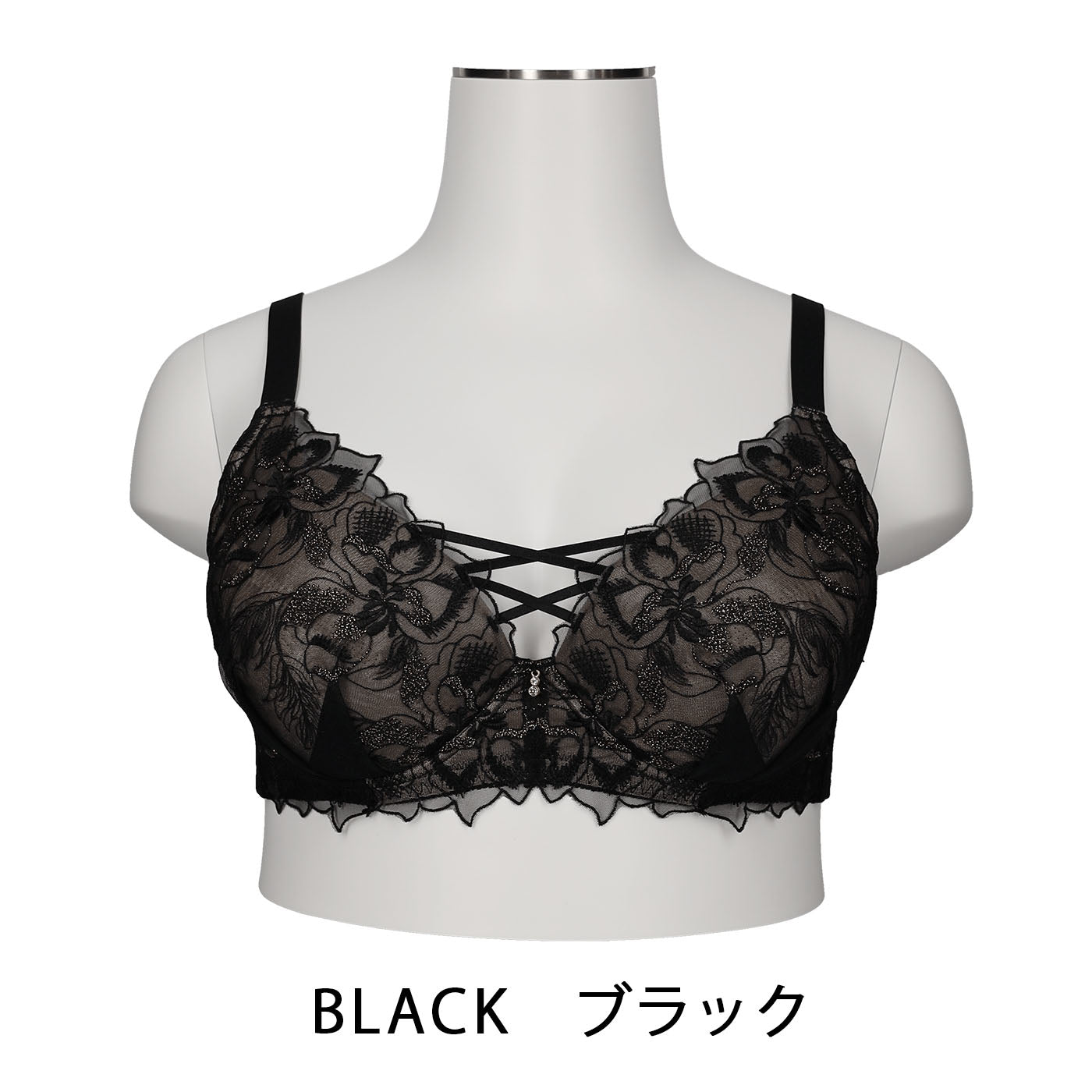 【C85~H105】しっかりホールド・美胸キーパー3/4カップブラ(ブラック)_90586-51