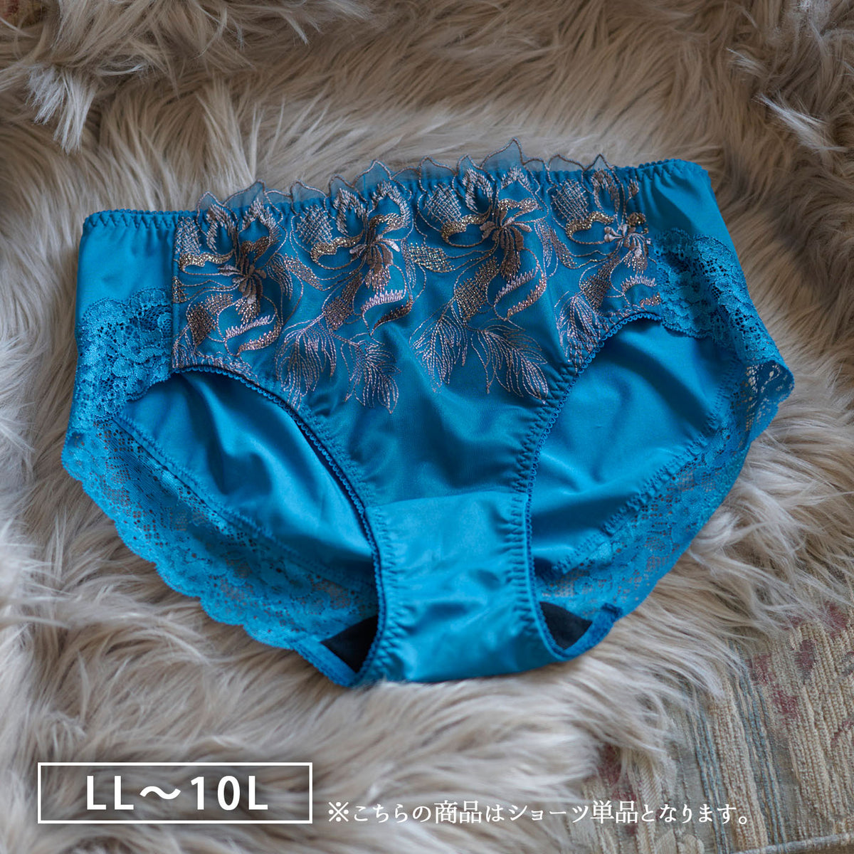 【LL~10L】しっかりホールド・美胸キーパーペアショーツ(ブルー)_90587-33