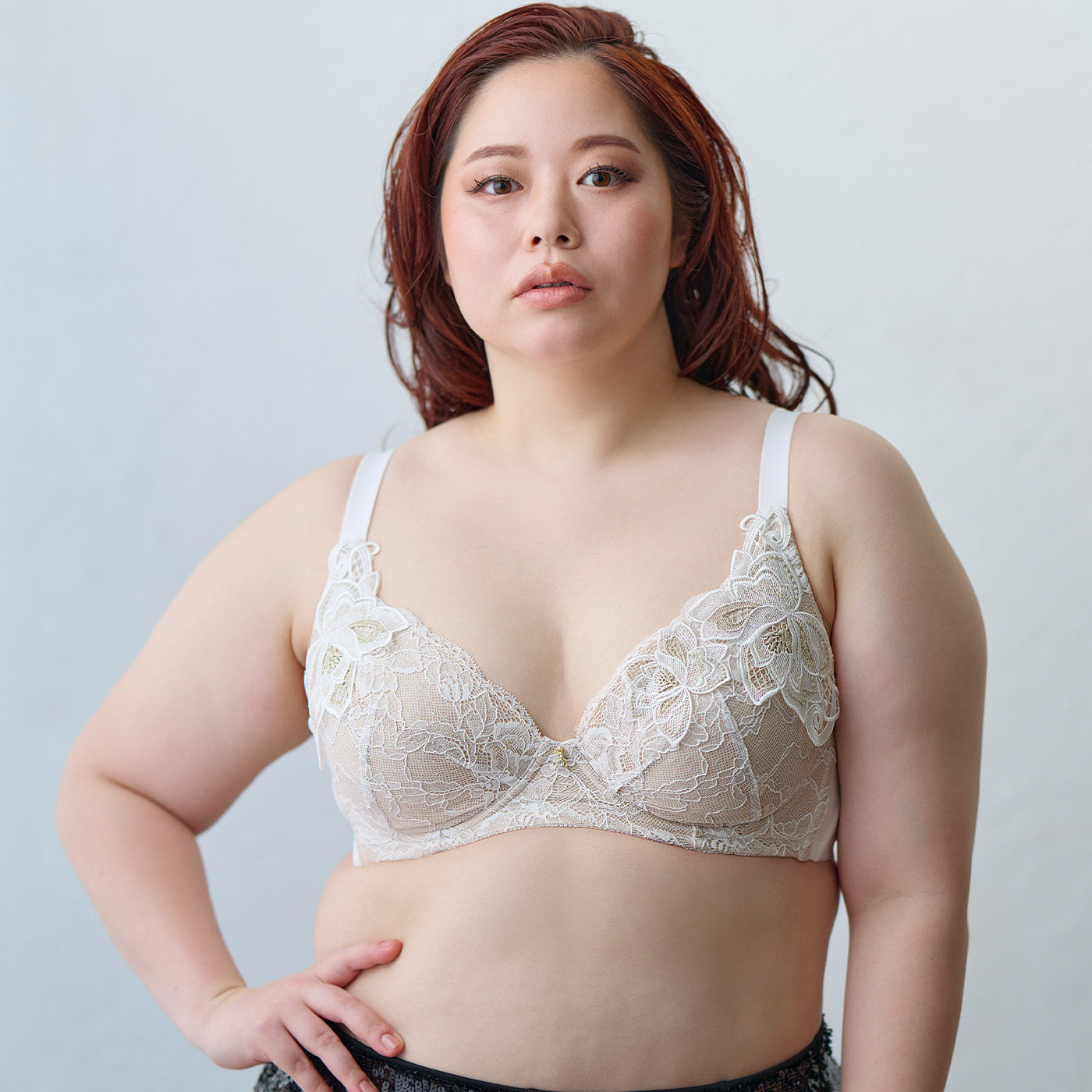 【C85~H105】特別な日ランジェリー・美胸キーパー3/4カップブラ(オフホワイト)_90592-45