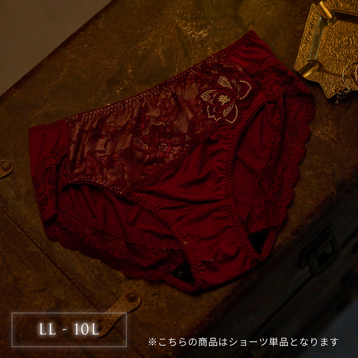 【LL~10L】特別な日ランジェリー・美胸キーパーペアショーツ(バーガンディー)_90593-14