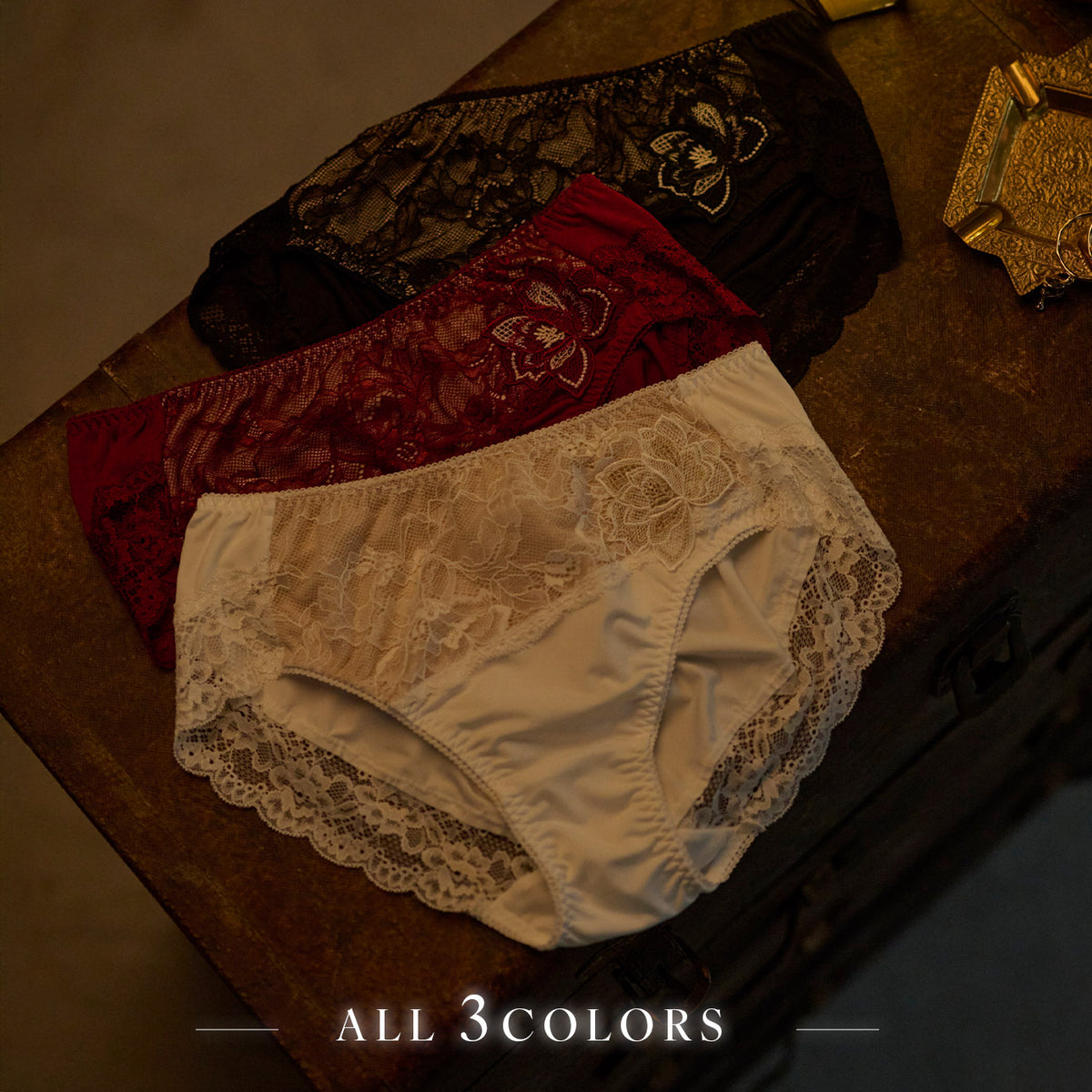 【LL~10L】特別な日ランジェリー・美胸キーパーペアショーツ(オフホワイト)_90593-45