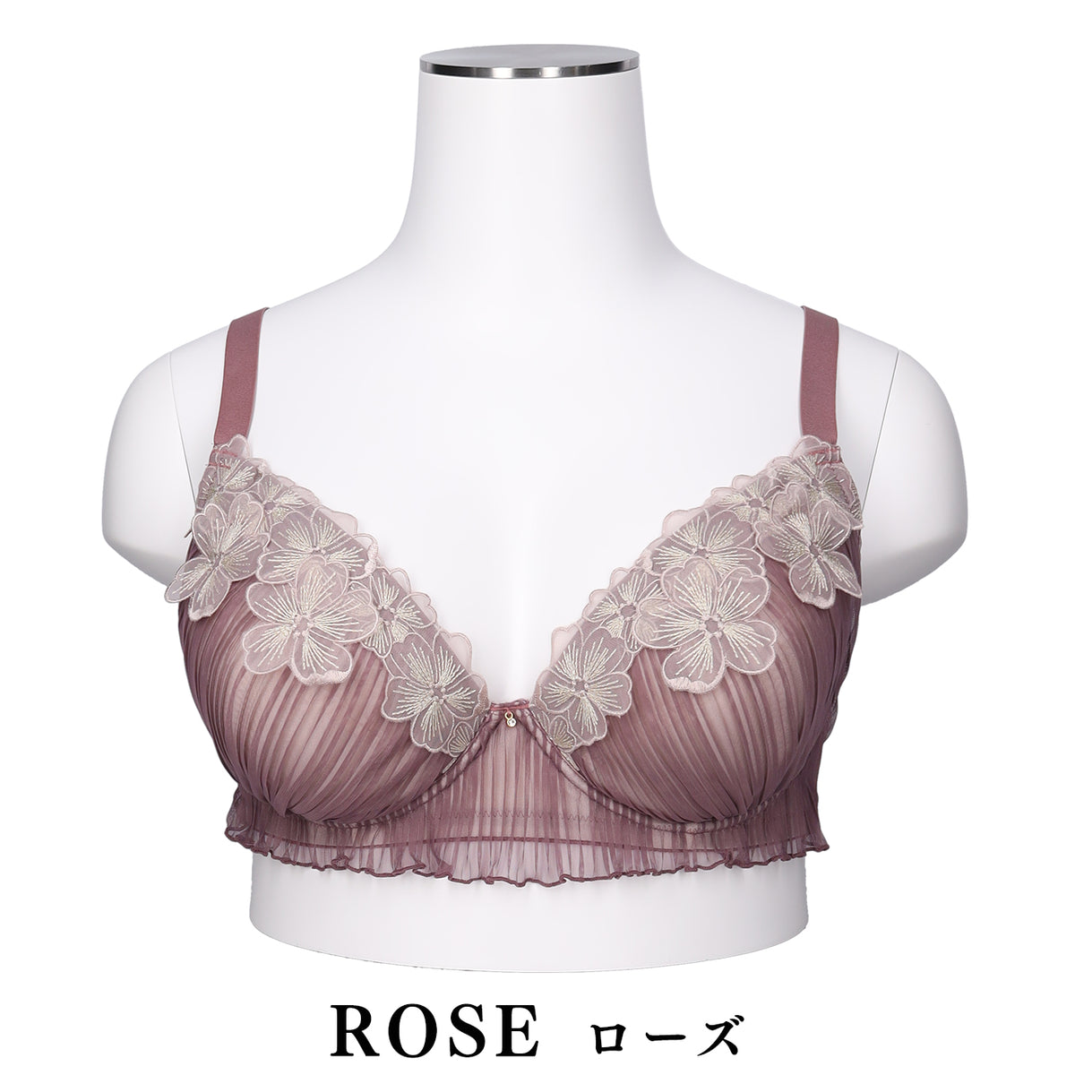 【C85〜H105】しっかりホールド・美胸キーパー3/4カップブラ(ローズ)_90595-41