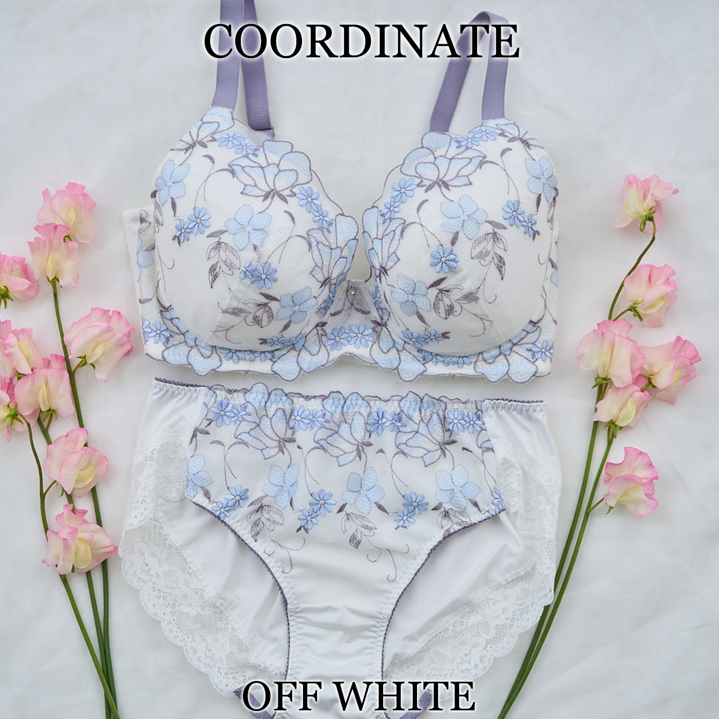 【C85〜H105】しっかりホールド・美胸キーパー3/4カップブラ(オフホワイト)_90597-45