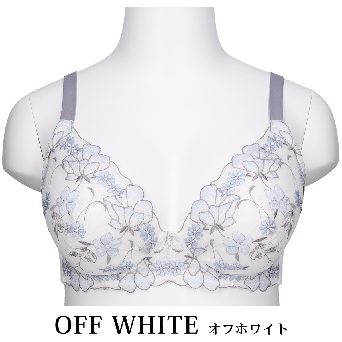 【C85〜H105】しっかりホールド・美胸キーパー3/4カップブラ(オフホワイト)_90597-45