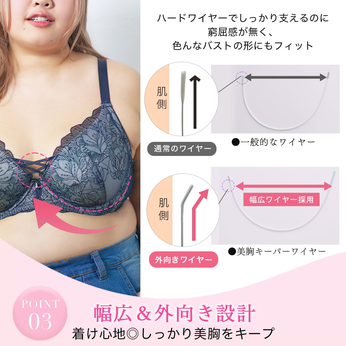 【C85〜H105】しっかりホールド・美胸キーパー3/4カップブラ(オレンジ)_90599-18