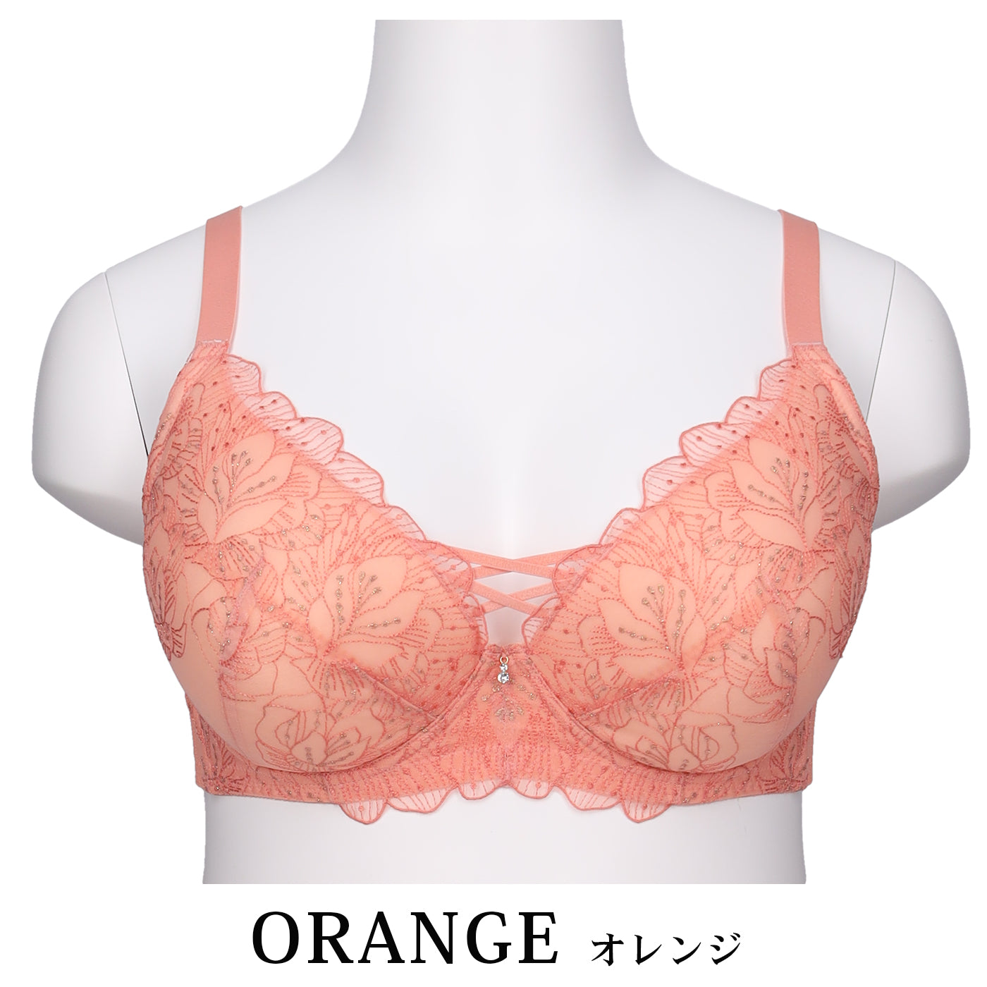 【C85〜H105】しっかりホールド・美胸キーパー3/4カップブラ(オレンジ)_90599-18