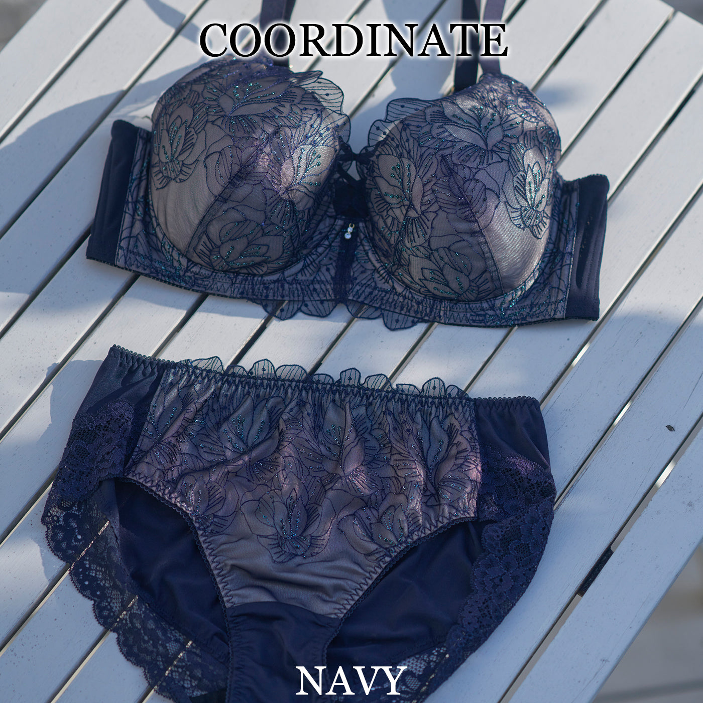 【C85〜H105】しっかりホールド・美胸キーパー3/4カップブラ(ネイビー)_90599-36