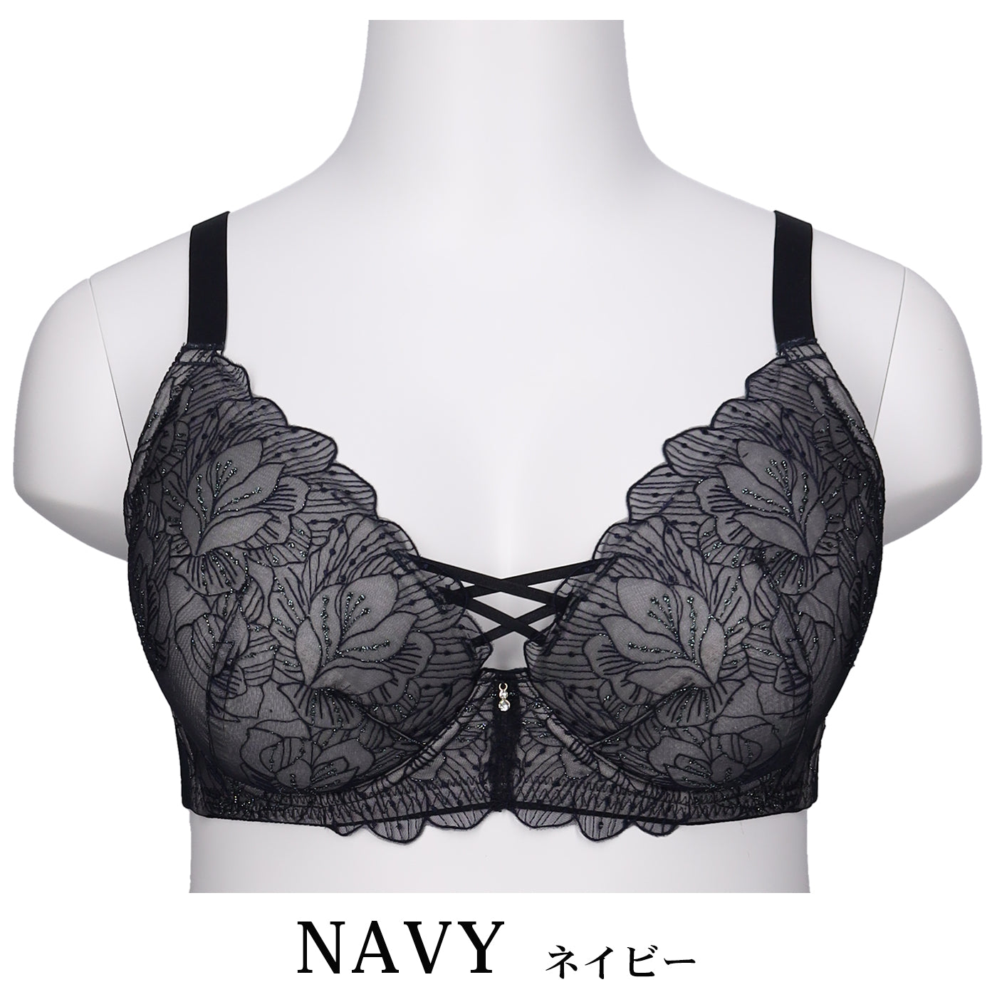 【C85〜H105】しっかりホールド・美胸キーパー3/4カップブラ(ネイビー)_90599-36