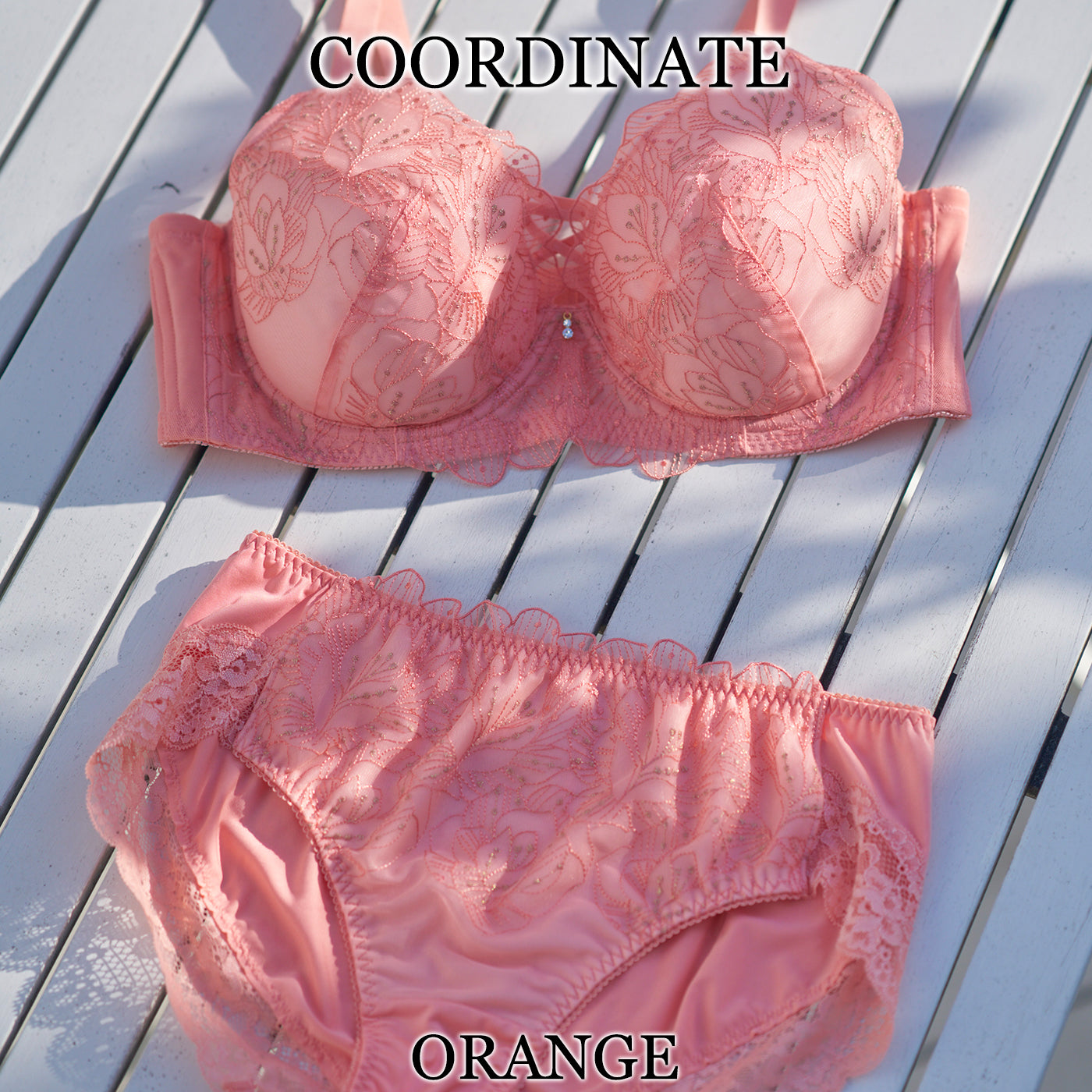 【C85〜H105】しっかりホールド・美胸キーパー3/4カップブラ(オレンジ)_90599-18