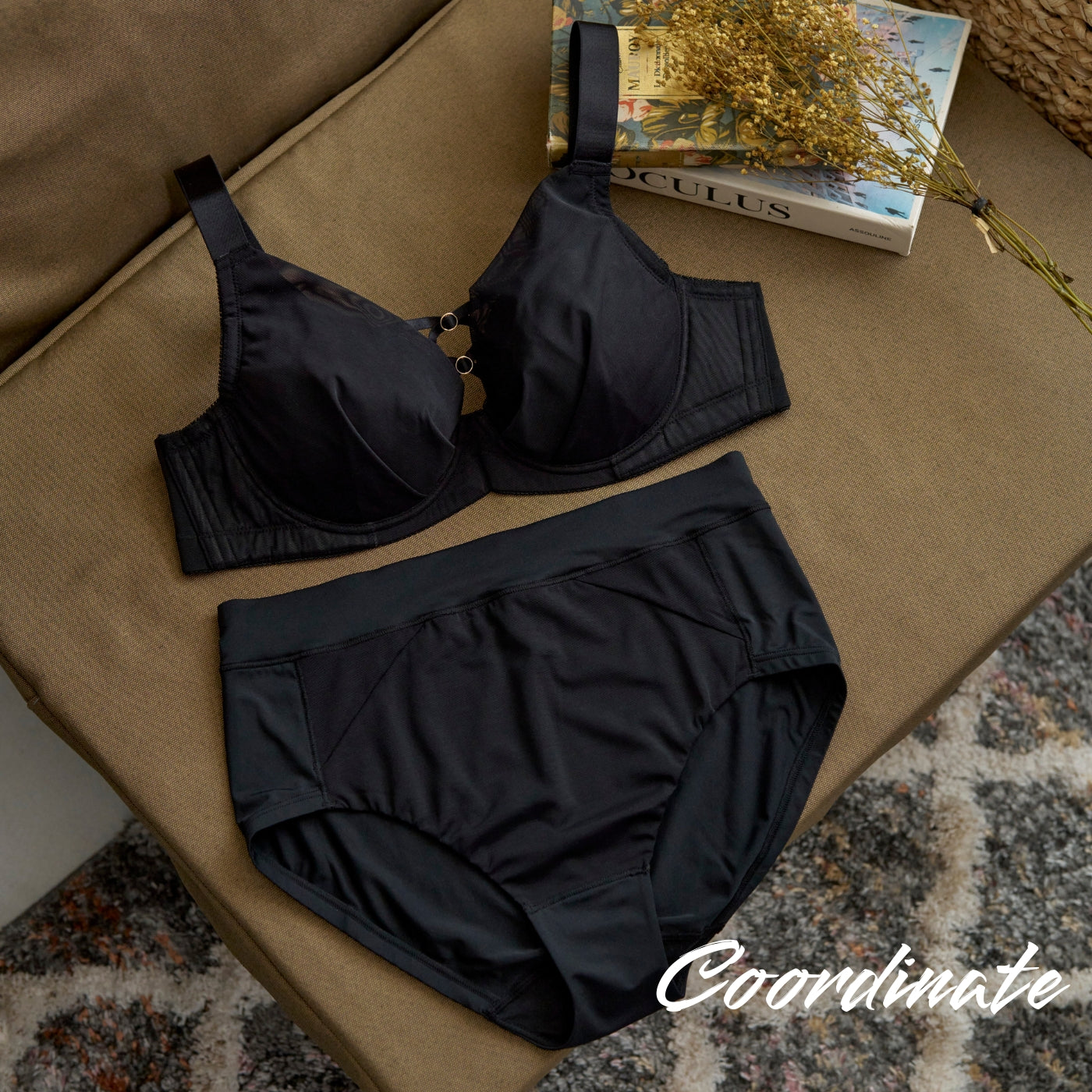 【D90~L140】美胸キーパーグランリフト深め3/4カップブラ(ブラック)_90603-51