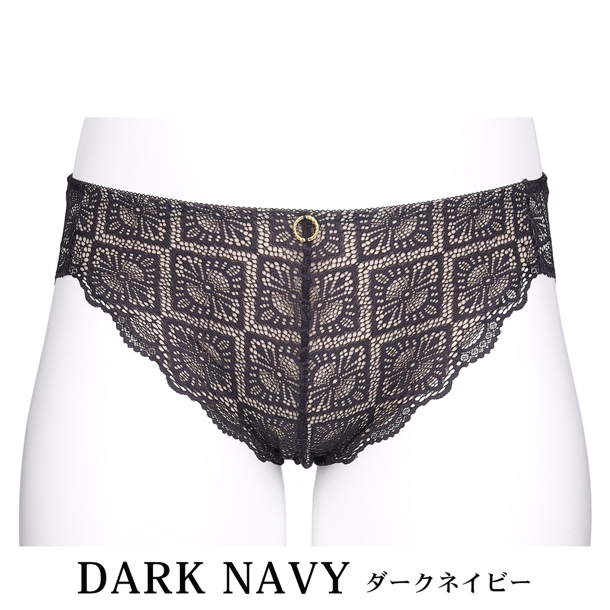 【LL〜10L】美胸ノンワイヤー+ペアショーツ(ダークネイビー)_90607-36