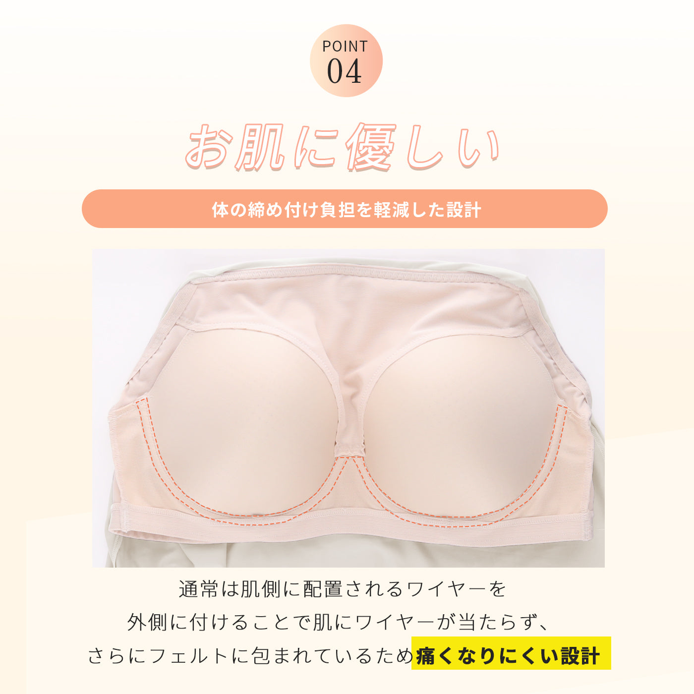 【3L~8L】ワイヤーで支えるキャミ(アイボリー)_90625-44