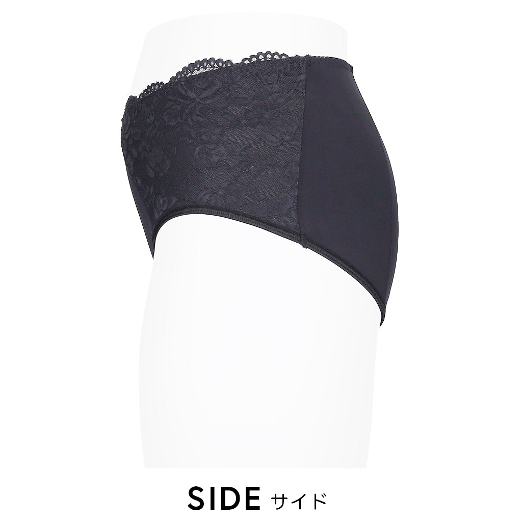 【3L~10L】 吸水型サニタリーショーツ(ブラック)_90573-51