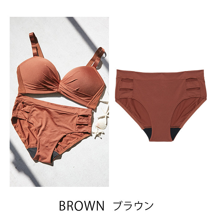 【3L~5L】楽してバストメイク・美胸ノンワイヤーペアショーツ_90361