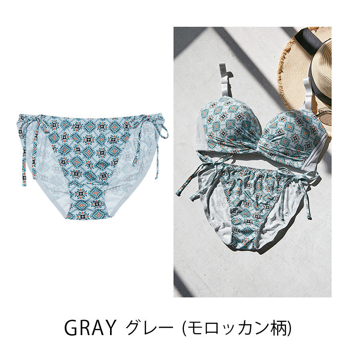 【3L~5L】楽してバストメイク・美胸ノンワイヤーペアひもショーツ_90362