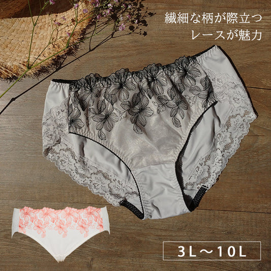 【3L~10L】しっかりホールド・美胸キーパーペアショーツ_90378