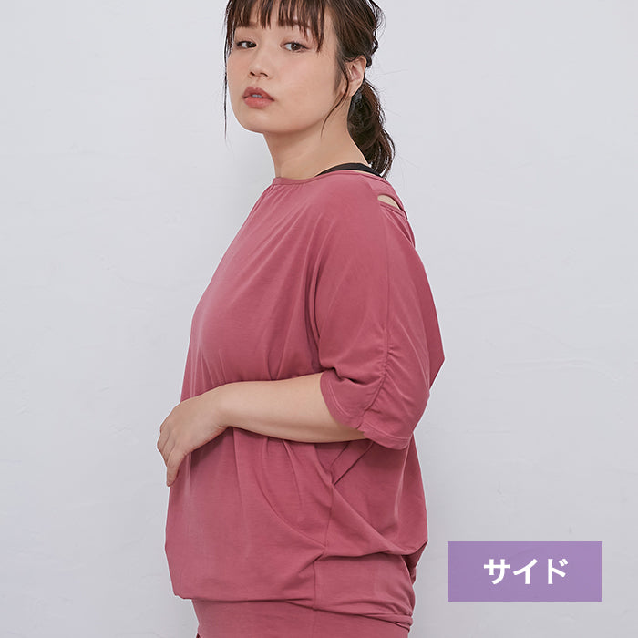 【3L〜6L/吸水速乾・抗菌防臭加工】lafarfa×スポーツリラックストップス_90442