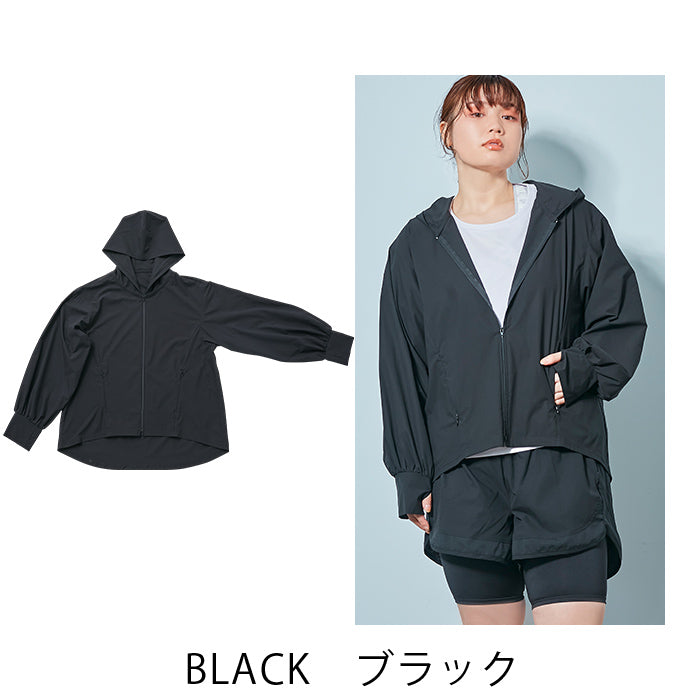 【3L~6L/吸水速乾・撥水・UVカット加工】UVカットダブルジップパーカー_90470