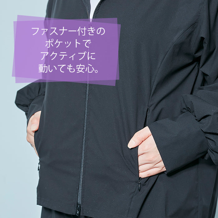 【3L~6L/吸水速乾・撥水・UVカット加工】UVカットダブルジップパーカー_90470