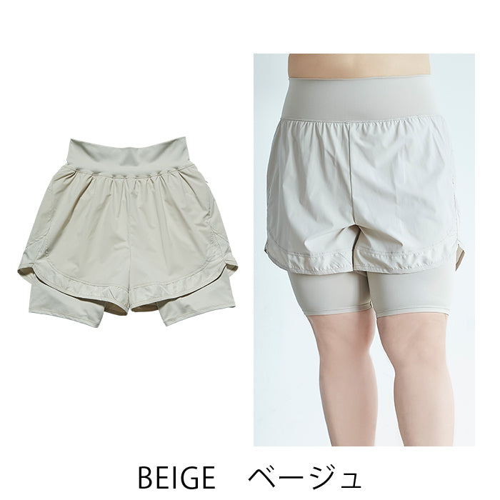 【3L~6L/吸水速乾・抗菌防臭加工】レイヤードショートパンツ_90471