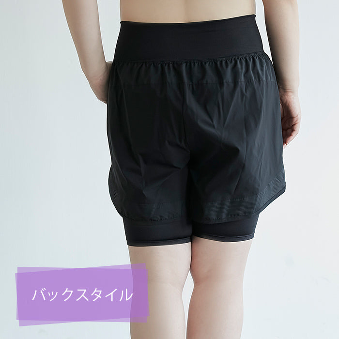 【3L~6L/吸水速乾・抗菌防臭加工】レイヤードショートパンツ_90471