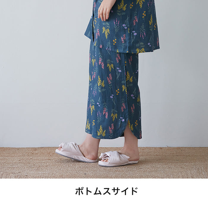 【3L~6L】ダブルガーゼルームウェア上下セット_90513