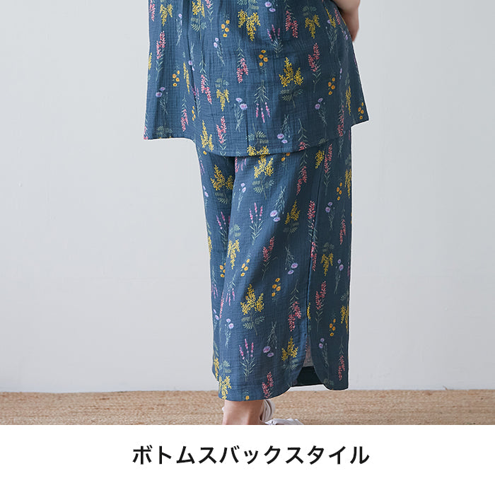 【3L~6L】ダブルガーゼルームウェア上下セット_90513