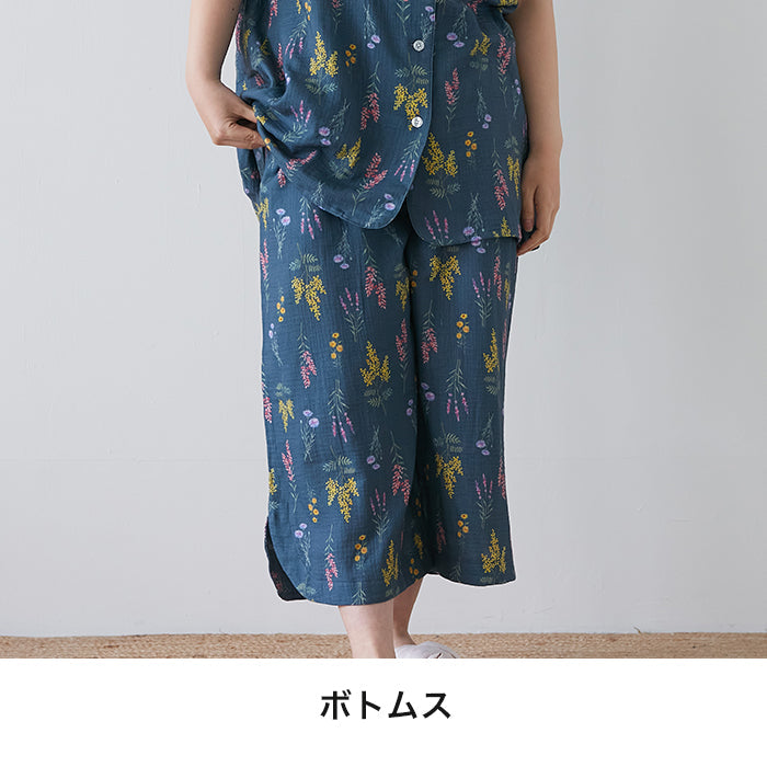 【3L~6L】ダブルガーゼルームウェア上下セット_90513