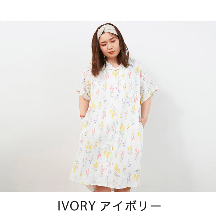 【3L~6L】ダブルガーゼシャツワンピース_90514