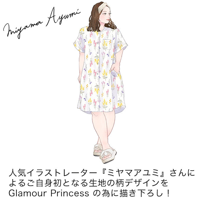 【3L~6L】ダブルガーゼシャツワンピース_90514