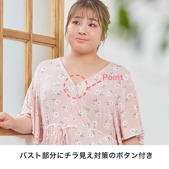 【3L~6L】レーヨンベア天ルームウェアワンピース_90516
