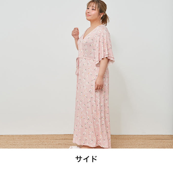【3L~6L】レーヨンベア天ルームウェアワンピース_90516